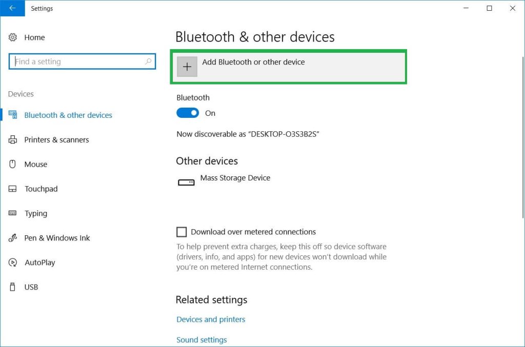 Add Bluetooth or another device