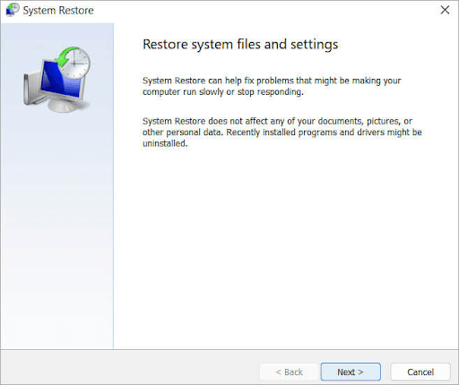 Restore System File and Setting