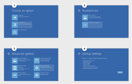 Choose an option select troubleshoot and thn advanced option