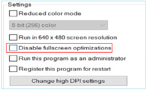 Disable full-screen optimization