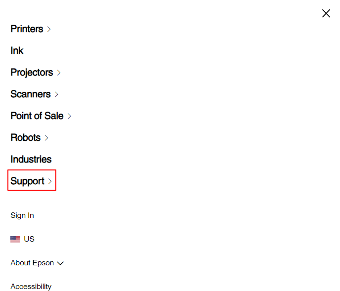 Epson Official Website Support Menu