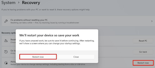 We'll restart your device so save your work