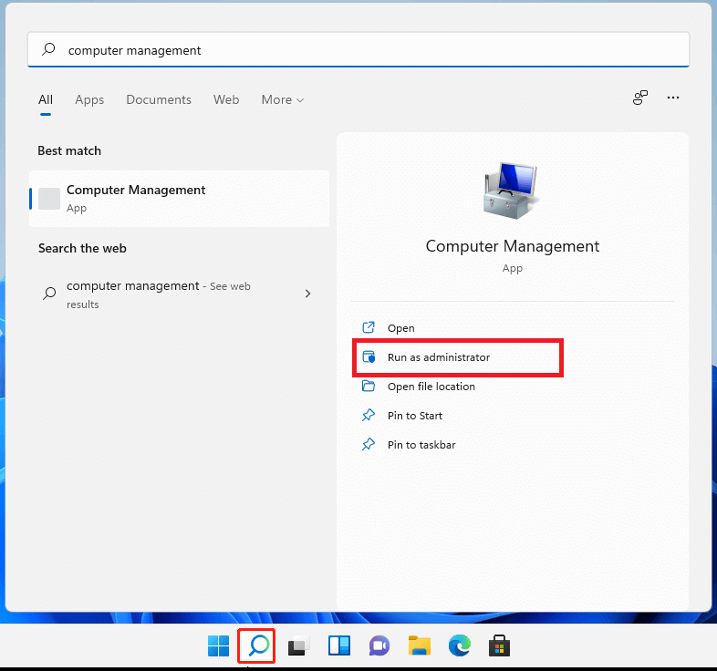 how-to-open-windows-11-computer-management- run as admin