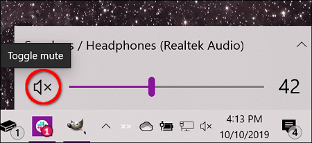 mute toggle to turn it off to unmute your headset