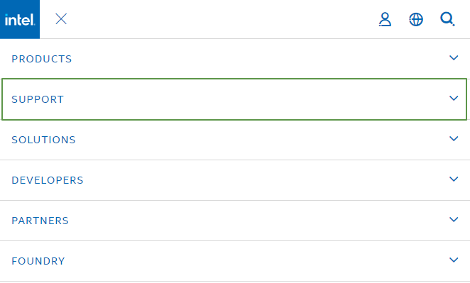 Intel Official Site then Click on Support