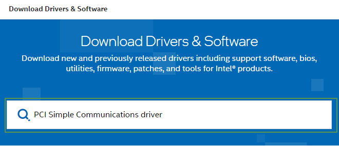 Search the PCI Simple Communications driver