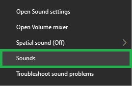 Sound settings