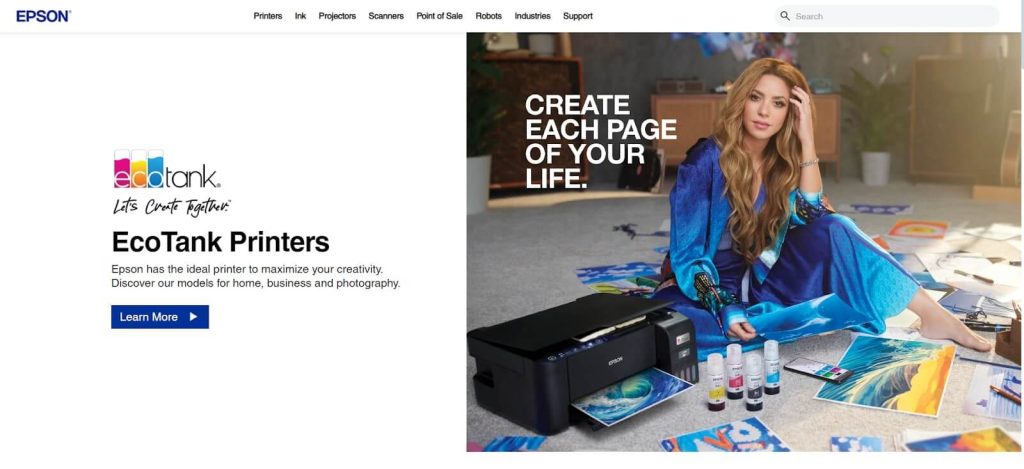 Epson’s official website 