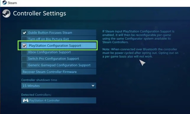 PlayStation Configuration Support