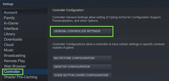 generatal controller setting