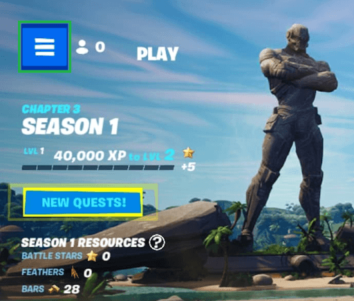 Click on three lines in fortnite to open setting 