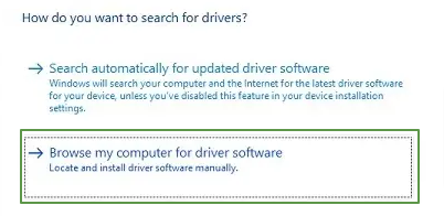 Browse my computer for driver software