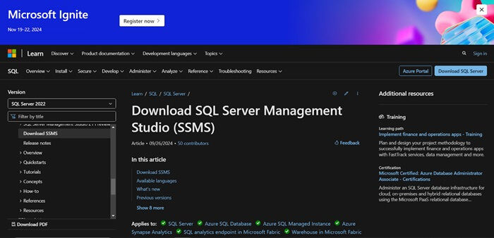 Microsoft SQL Server Management Studio