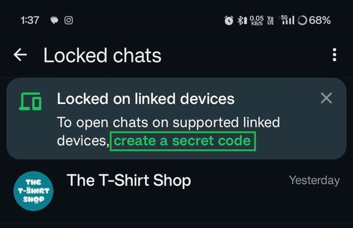 create a Secret Code.