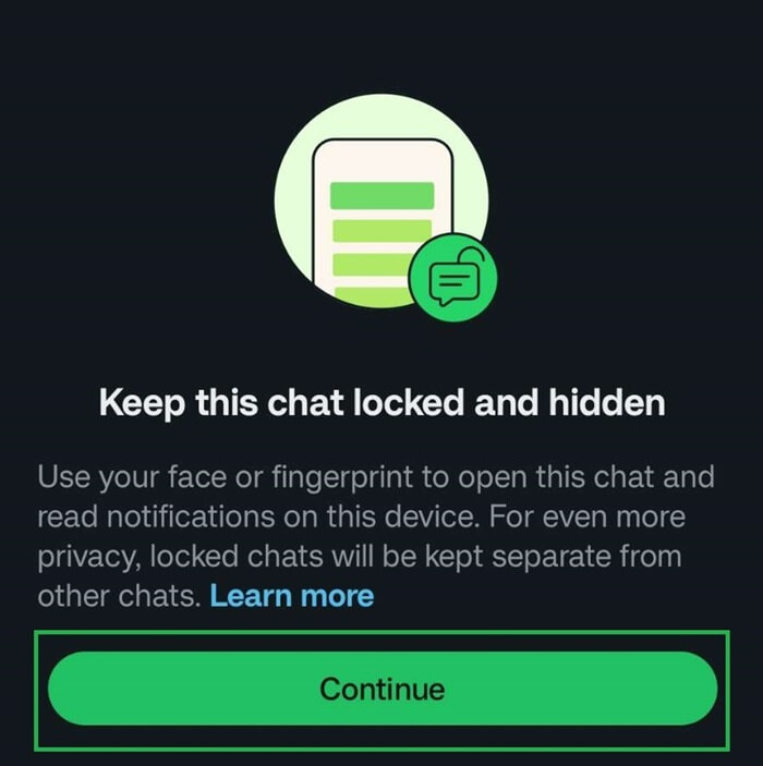 keep this chat locked and hidden