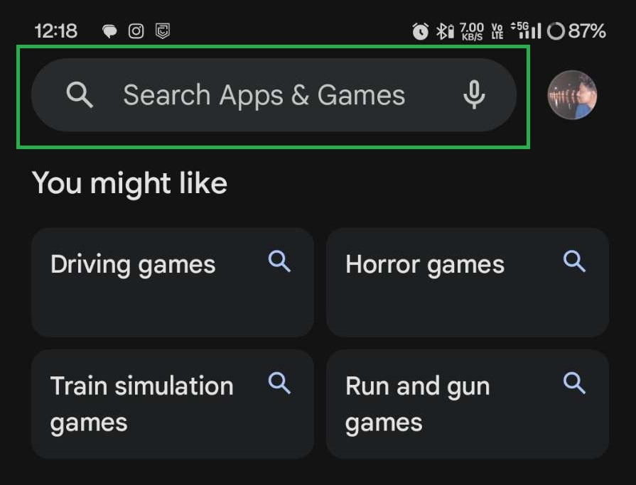 search apps and games