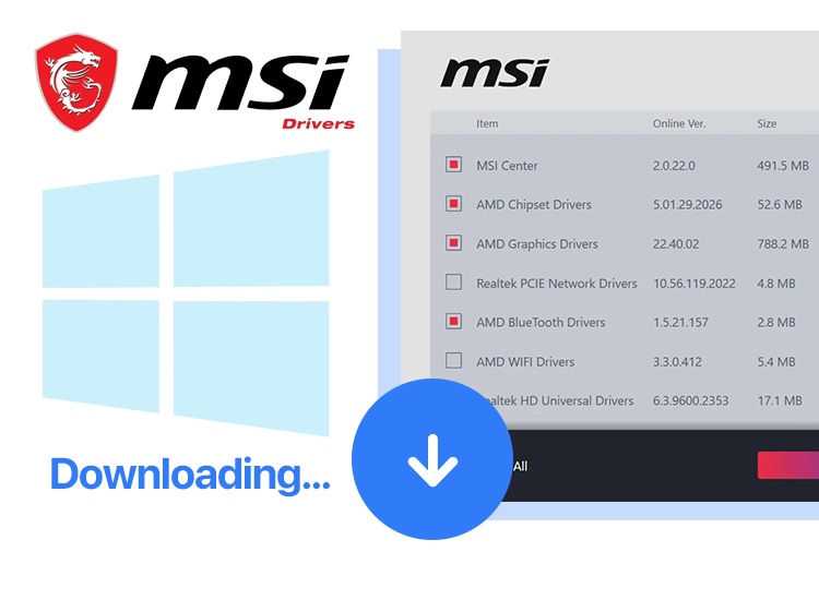 MSI driver download and update for windows