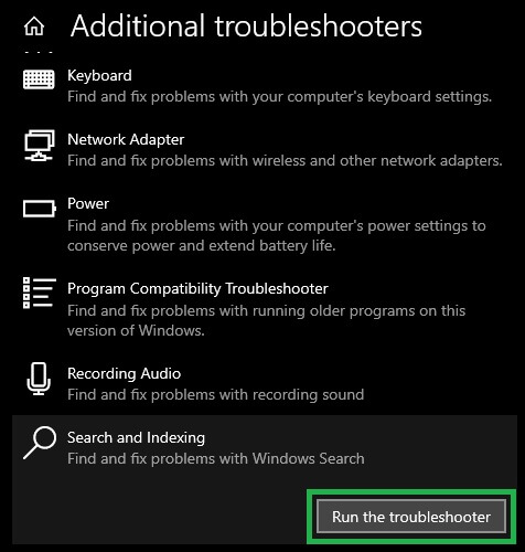 run the troubleshoot