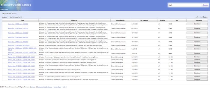 Download driver from microsoft catalog for apple mobile usb driver