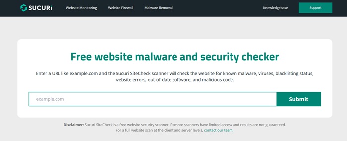 SUCURi Free Website Malware and Security Checker