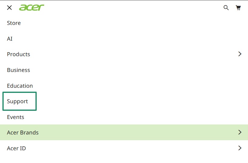 acer support driver