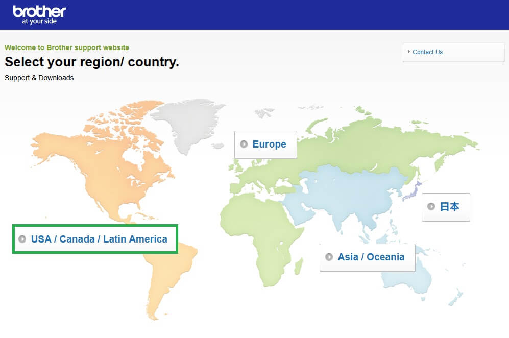 brother choose region