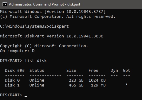 diskpart