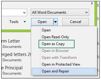 open as copy