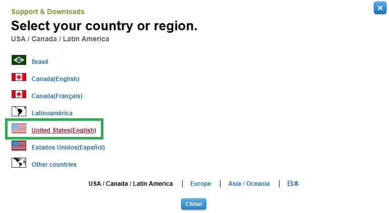 select your country