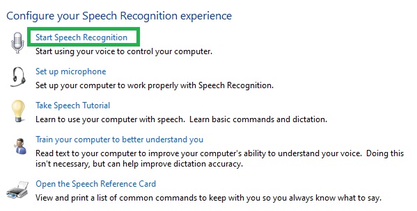 start speech recognition