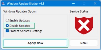 toggle off Windows Update.