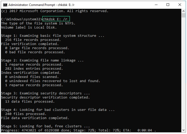 chkdsk E