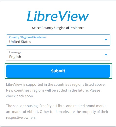 choose country or region of residence