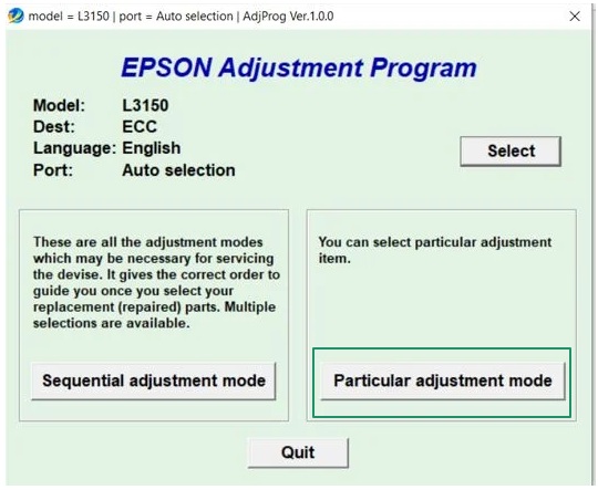 particular adjustment program