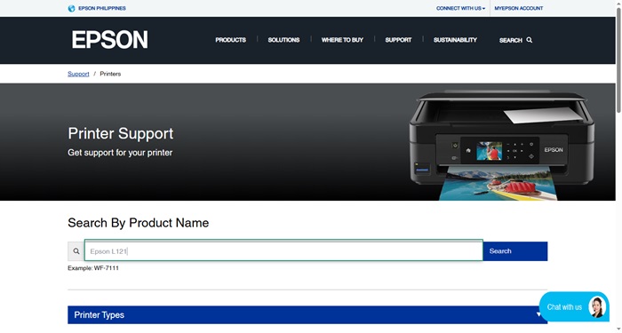 search epson l121 driver
