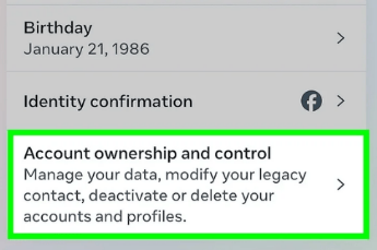 account ownership and control facebook