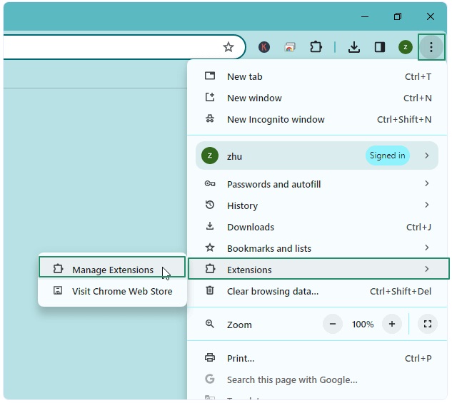 disable extensions