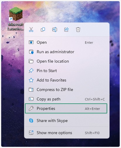 Minecraft launcher properties