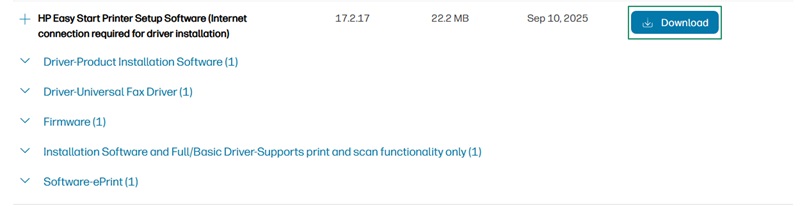 Download button to download the HP OfficeJet Pro 6978