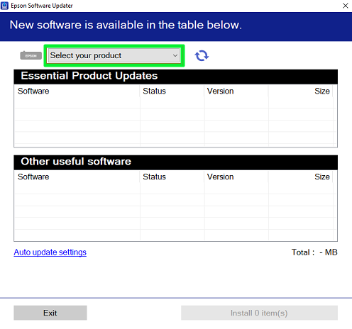 Open Epson Software Updater