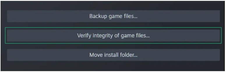 Verify integrity of game files