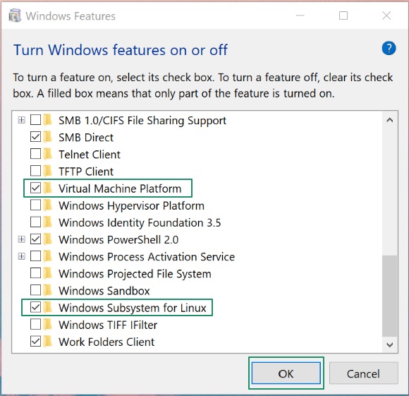Virtual Machine Platform and Windows Subsystem for Linux