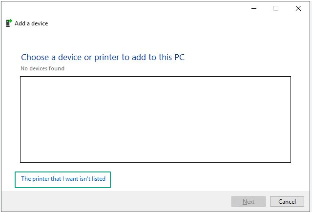 The printer that I want isn’t listed