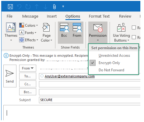 Encrypt Only or Do Not Forward