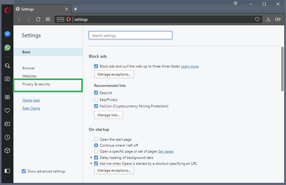 Navigate to the “Privacy & Security” section in the settings. (1)