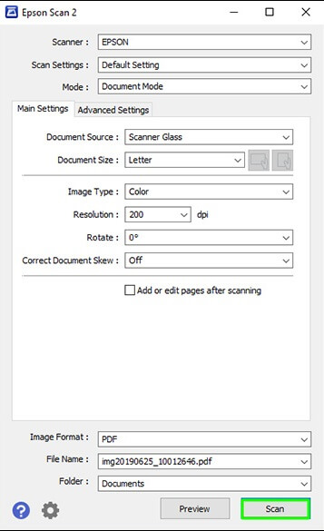 start epson scan 2