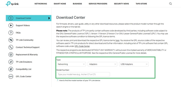 Download TP-Link Driver From TP-Link’s Website