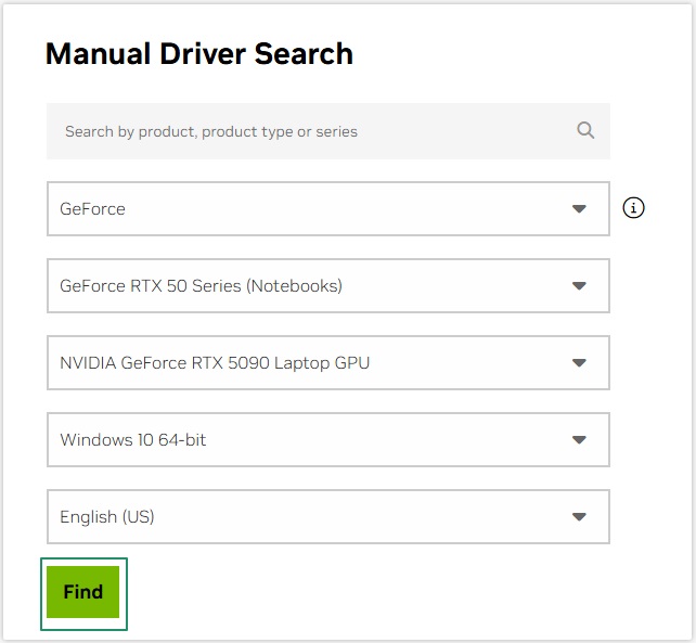 NVIDIA drivers from the official website
