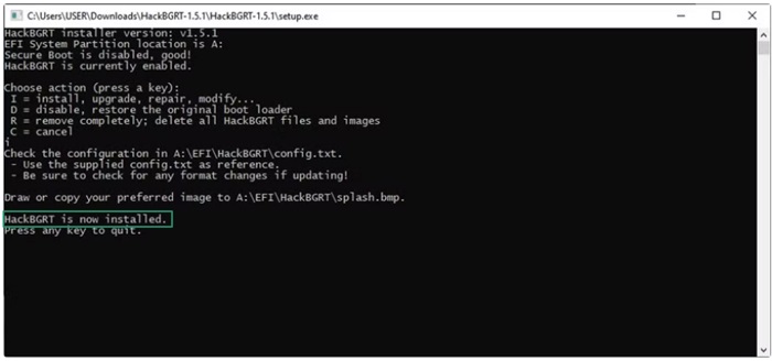 HackBGRT is now installed