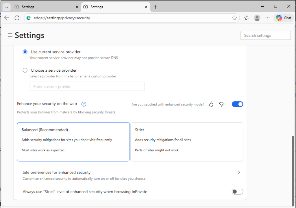 choose balanced and strict